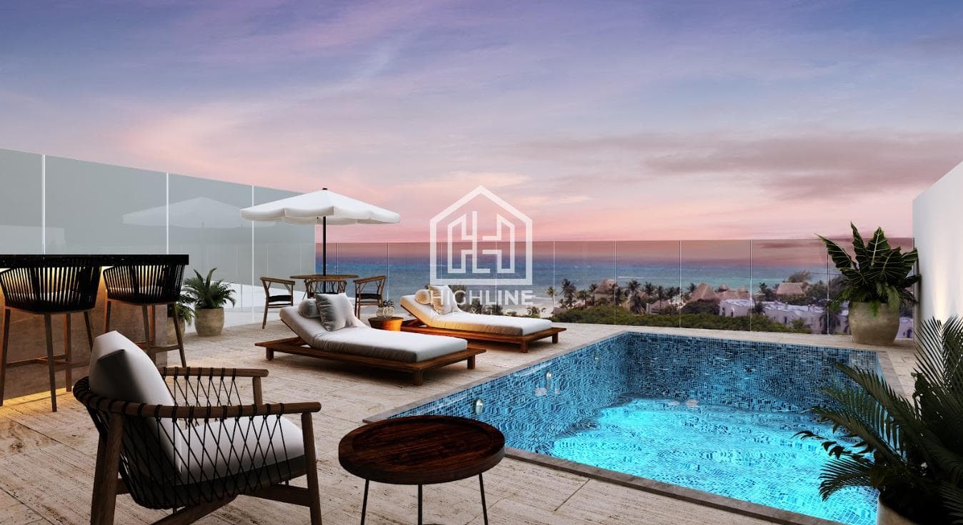 VENTA DE DEPARATMENTO EN PLAYA DEL CARMEN CON VISTA AL MAR 3 HABITACIONES