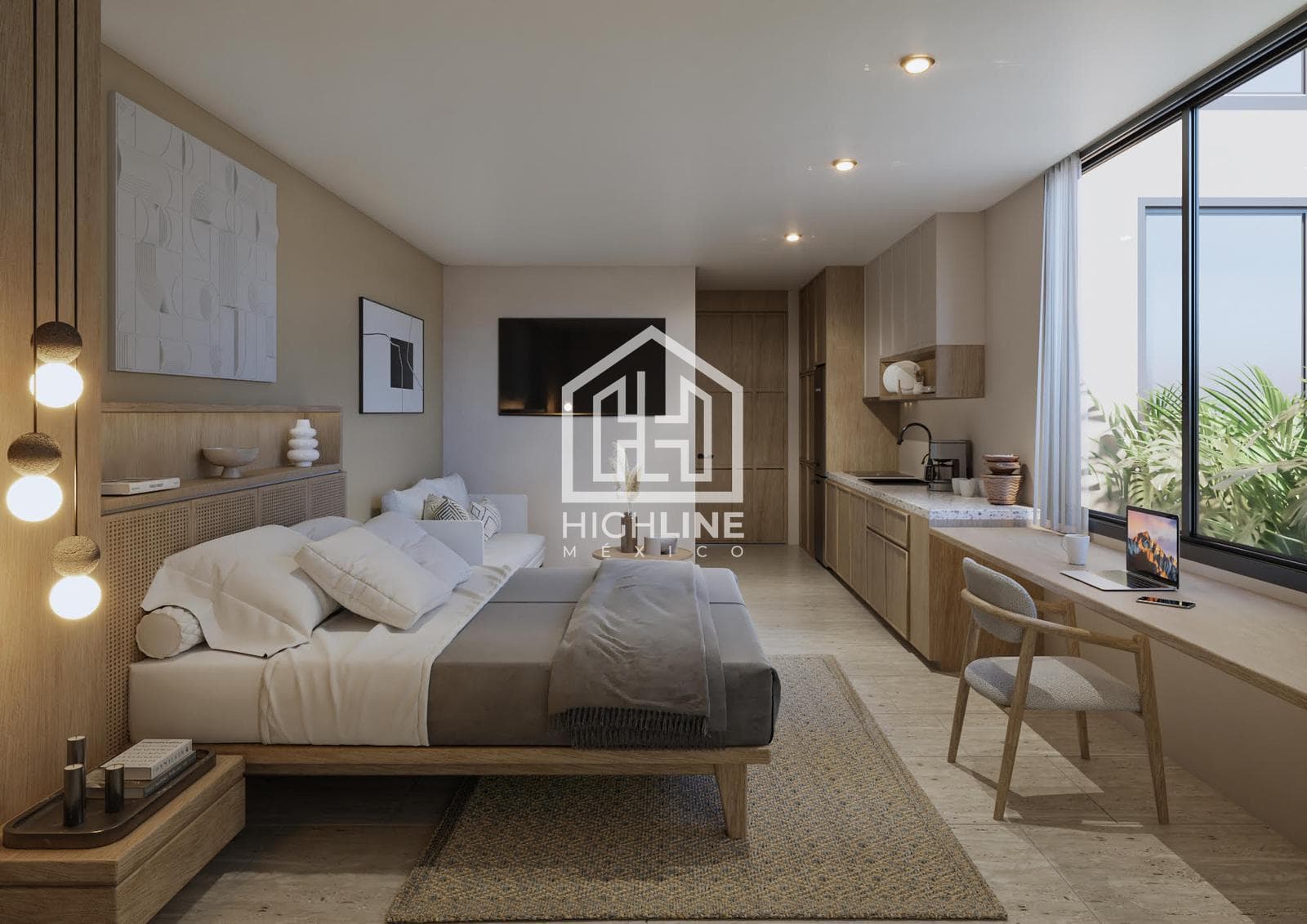 STUDIO WITH OCEAN VIEWS / 2 BLOCKS FROM MAMITAS BEACH / PLAYA DEL CARMEN / ROI / CAPITAL GAINS.