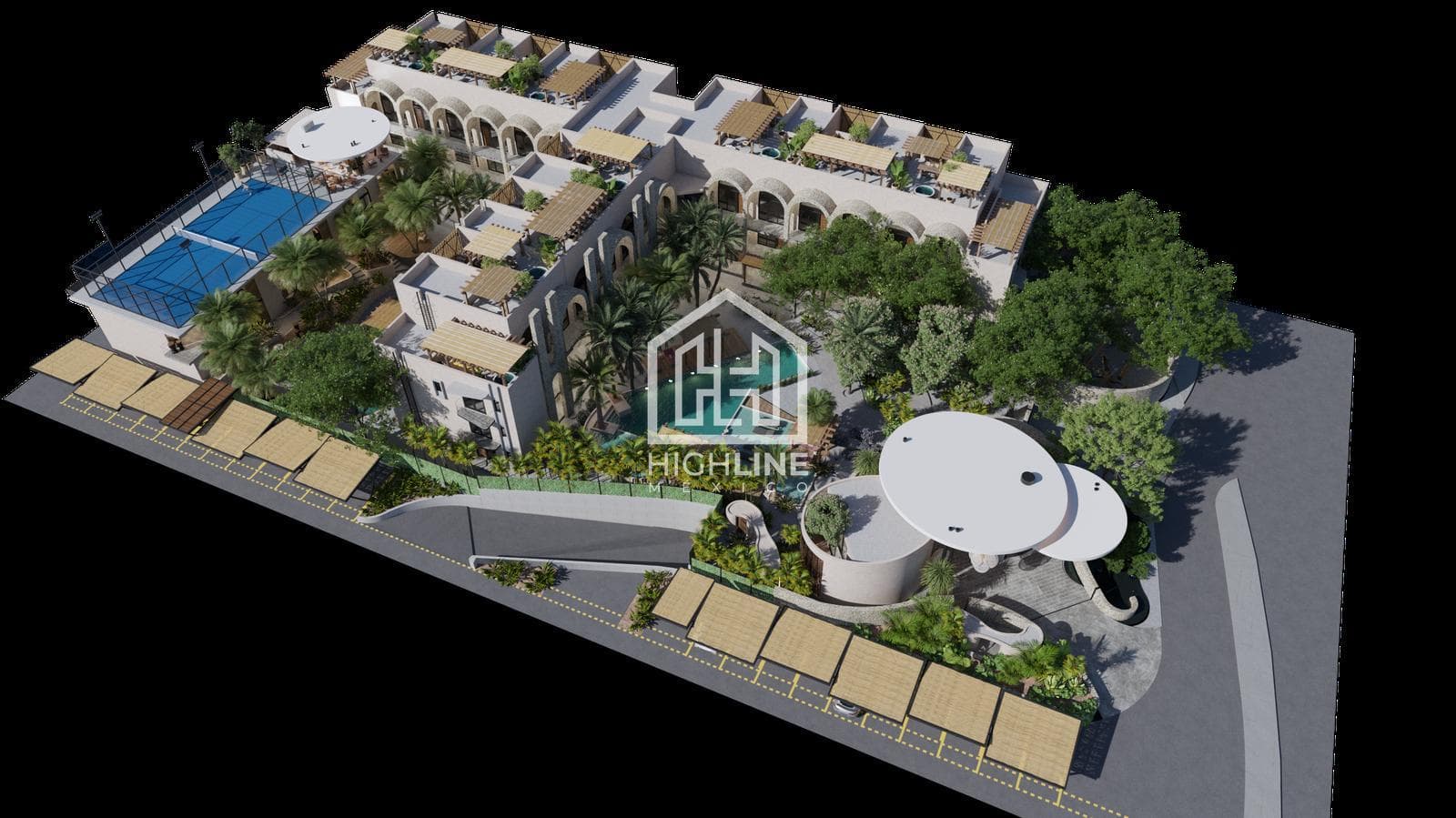 Two-bedroom apartment for SALE in Playa del Carmen, with swimming pools
