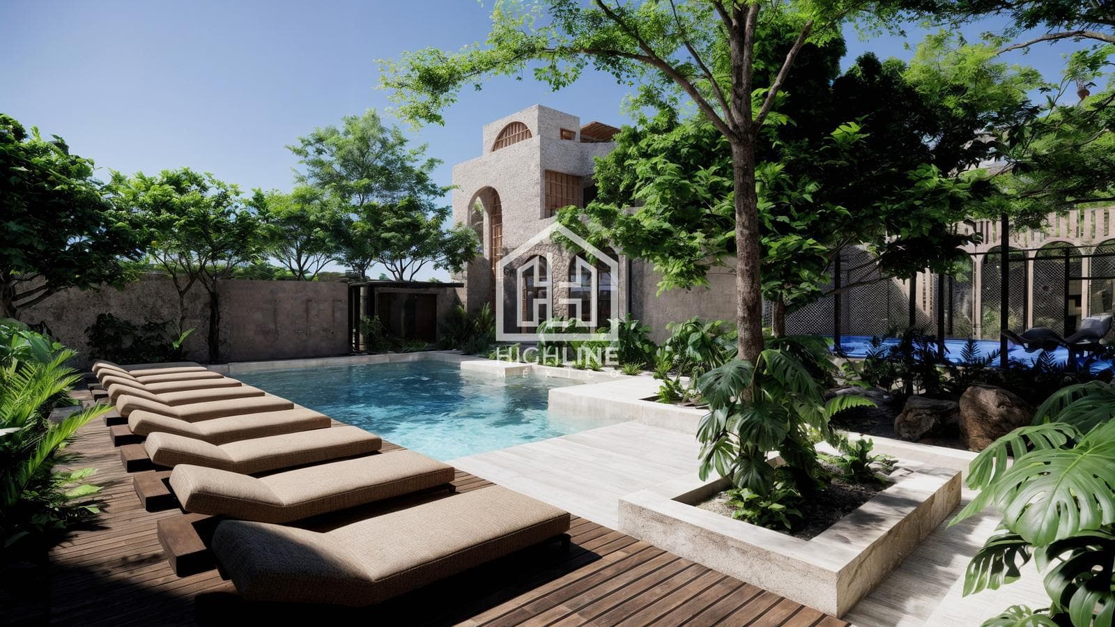 Two-bedroom apartment for SALE in Playa del Carmen, with swimming pools