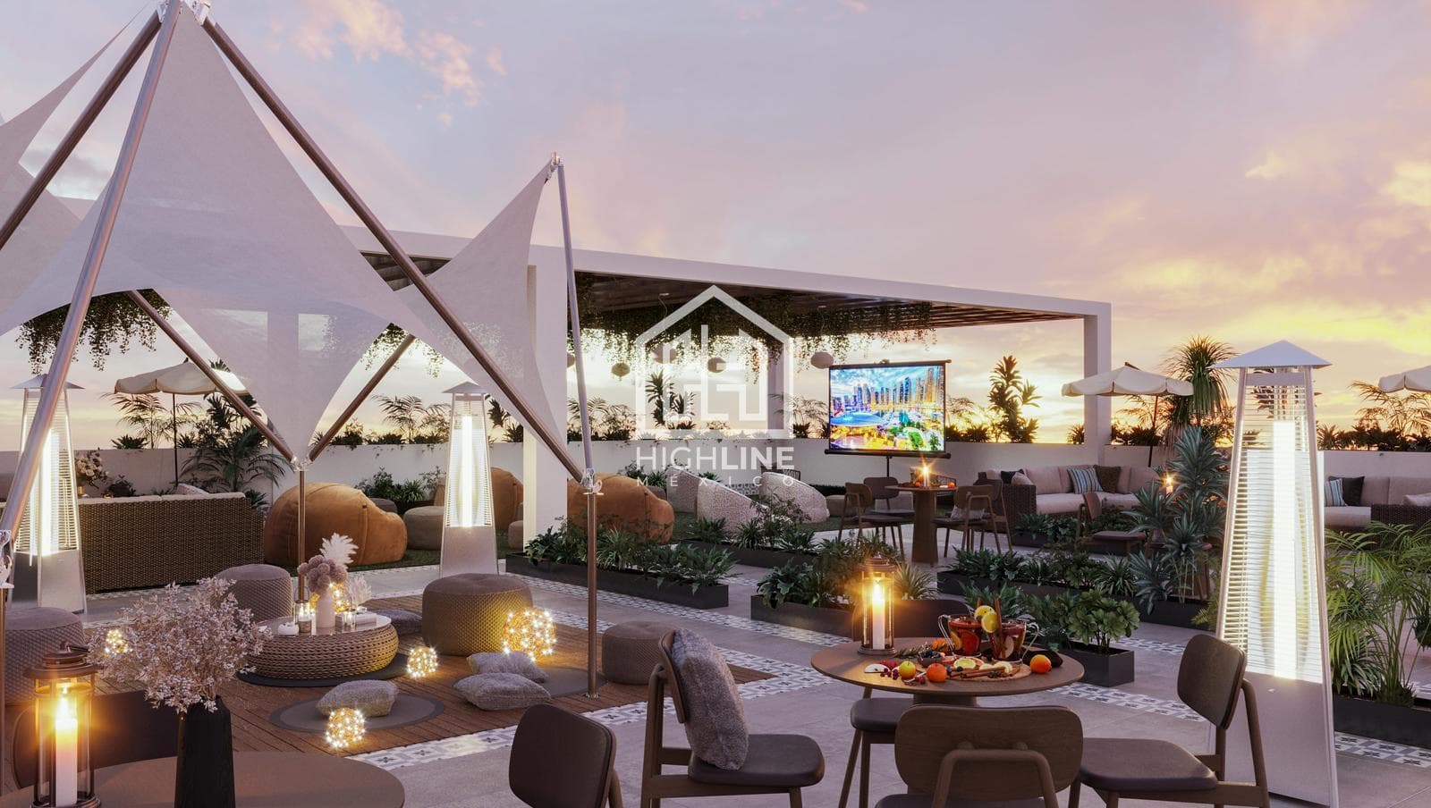 SUITE-STYLE APARTMENT FOR SALE IN DOWNTOWN PLAYA DEL CARMEN, WITH A POOL, MOVIE THEATER, AND ROOFTOP.