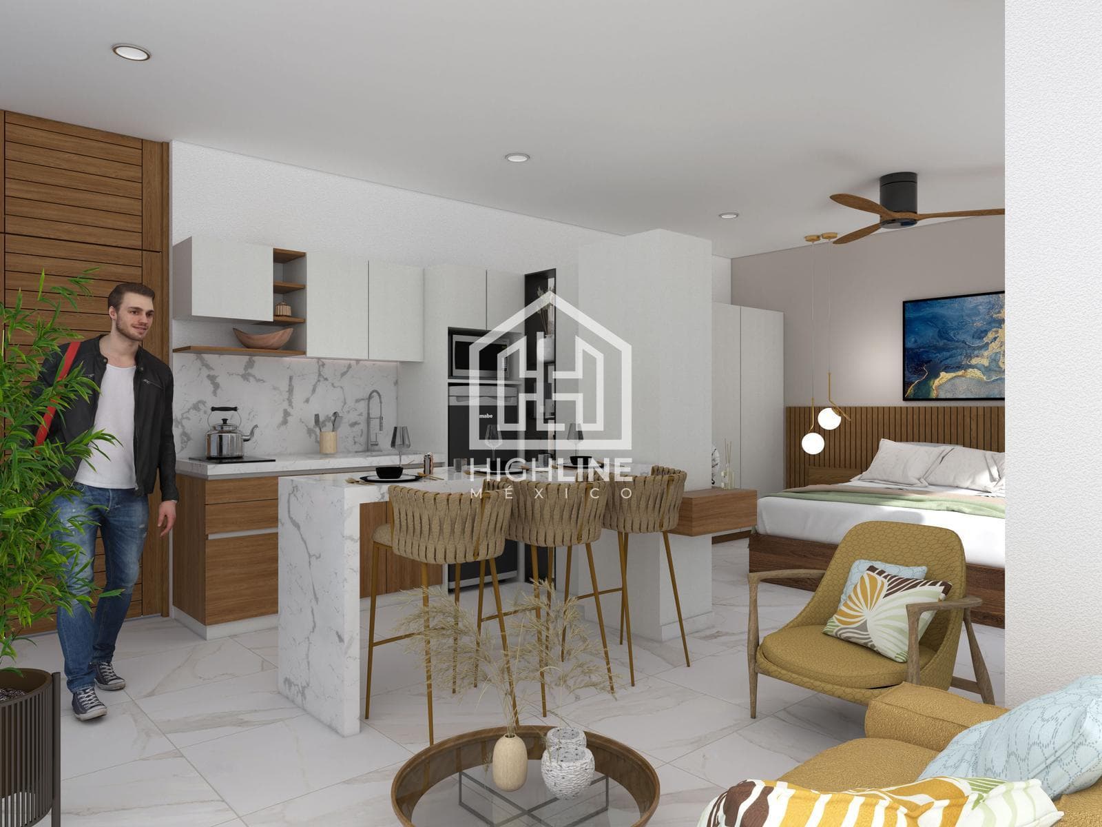 APARTMENT FOR SALE IN PLAYA DEL CARMEN, 3 MINUTES FROM THE BEACH