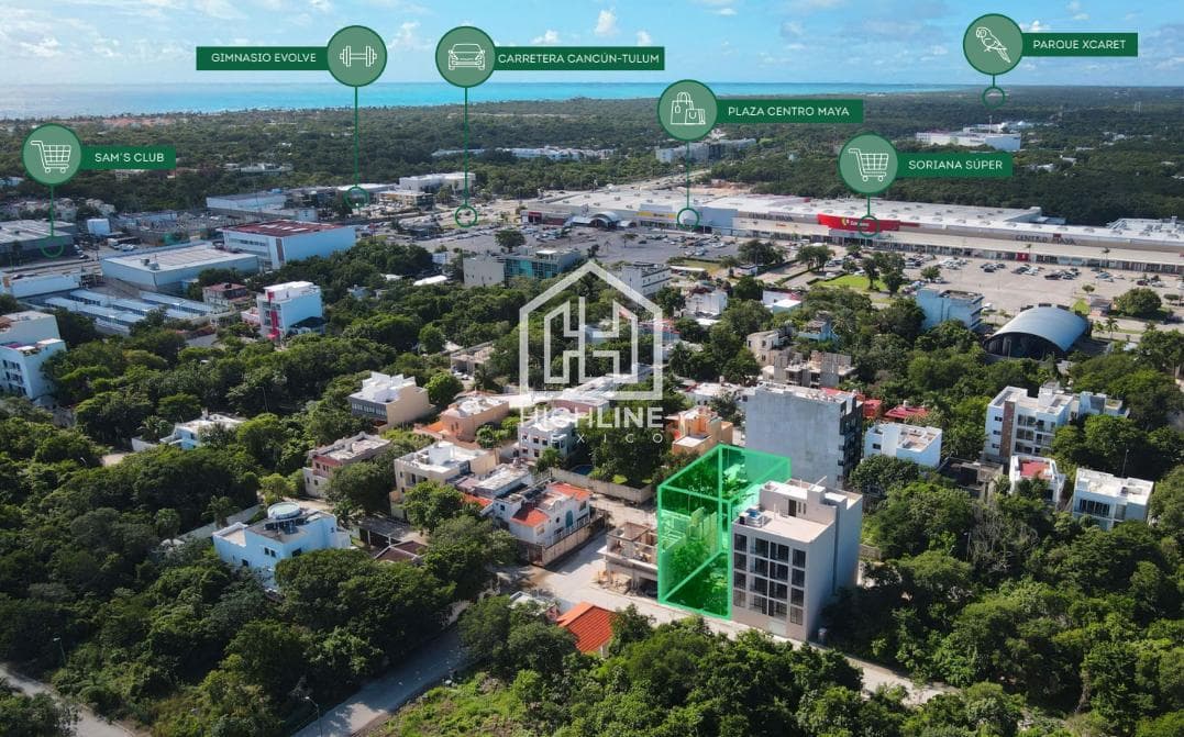 En Venta Departamento 2 Habitaciones en el Centro de Playa del Carmen