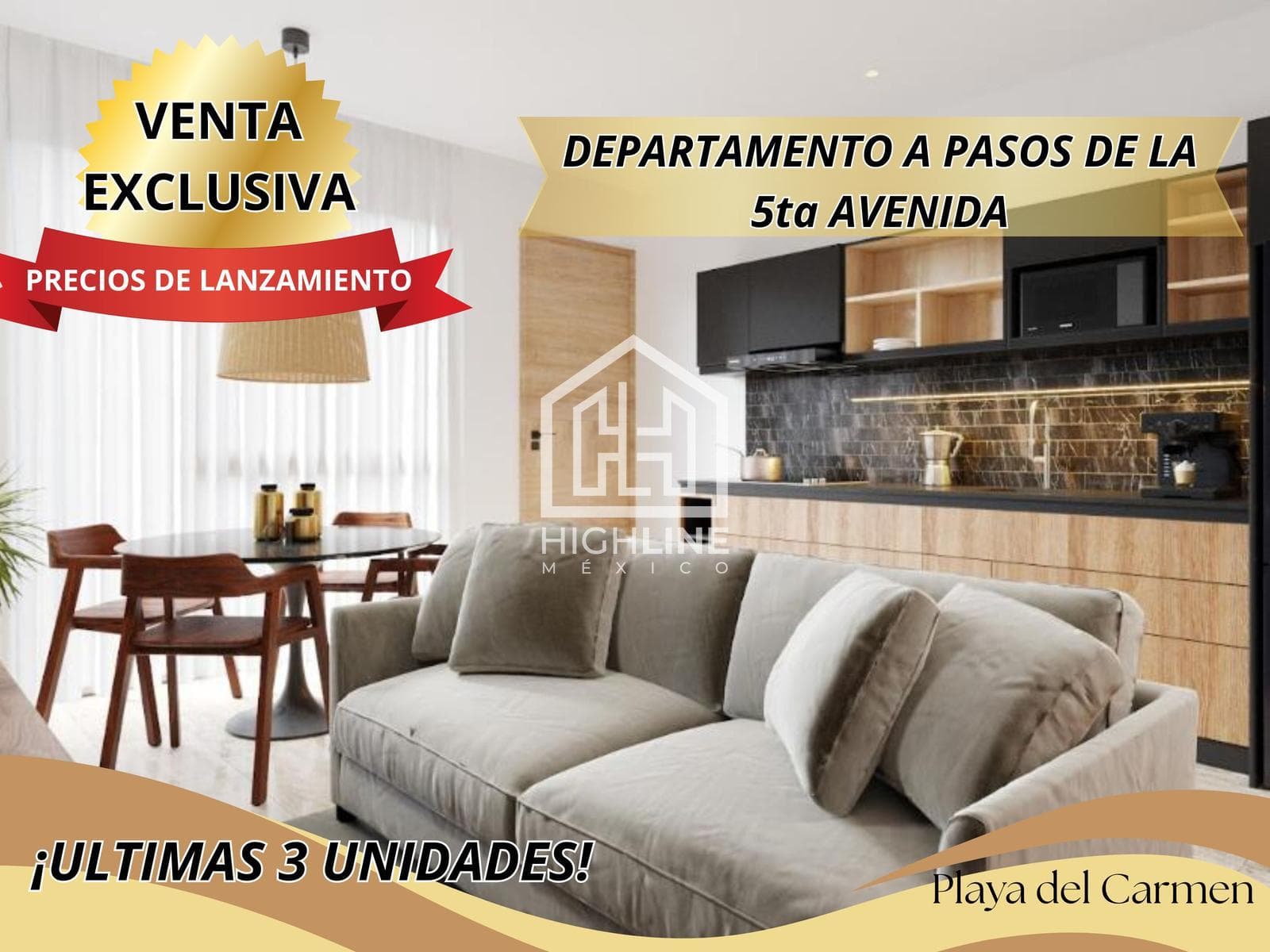 APARTMENT FOR SALE IN THE TOURIST AREA OF PLAYA DEL CARMEN