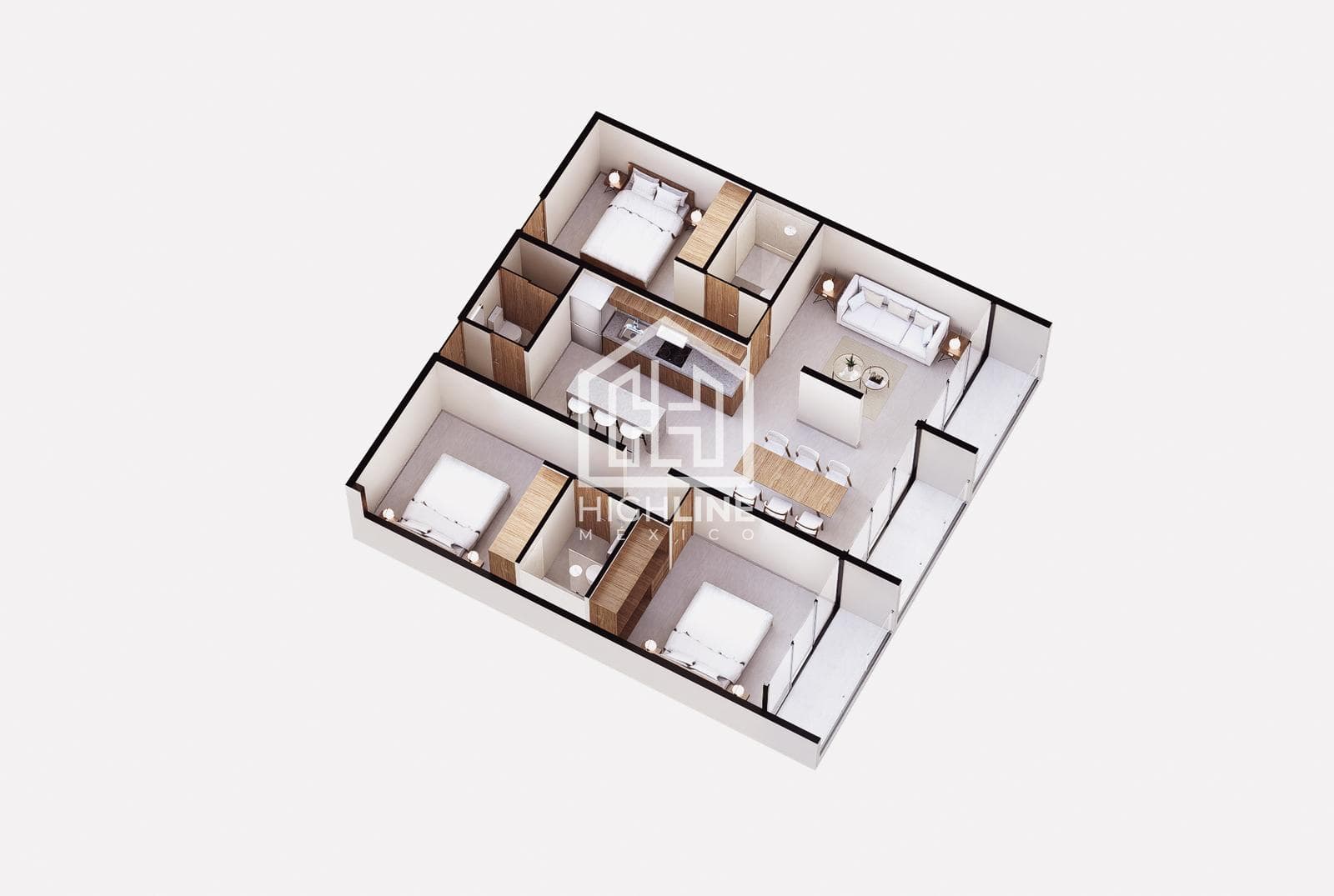 Departamento en VENTA en Playa del Carmen 36m2 a 7min de la playa (BU2)
