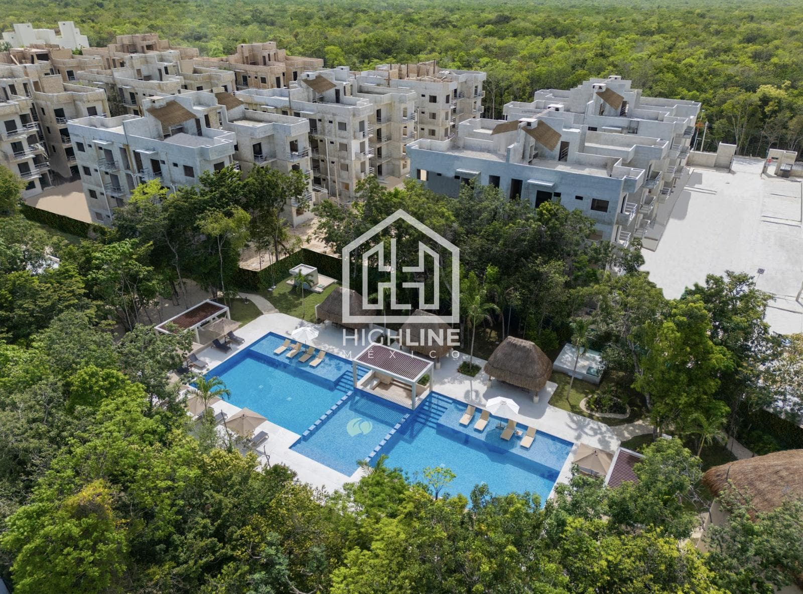 Departamento en venta en Puerto Morelos de 2 habitaciones a 10 minutos de la playa