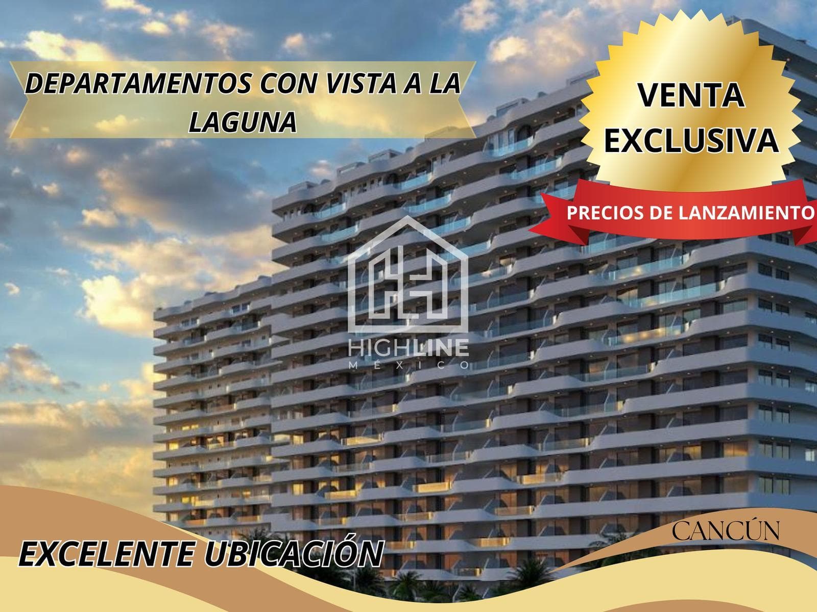 Apartment for Sale in Downtown Cancun with a View of the Lagoon