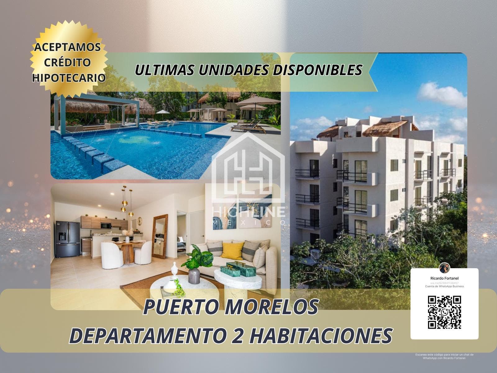 2-Bedroom Apartment for Sale in Puerto Morelos with a Pool