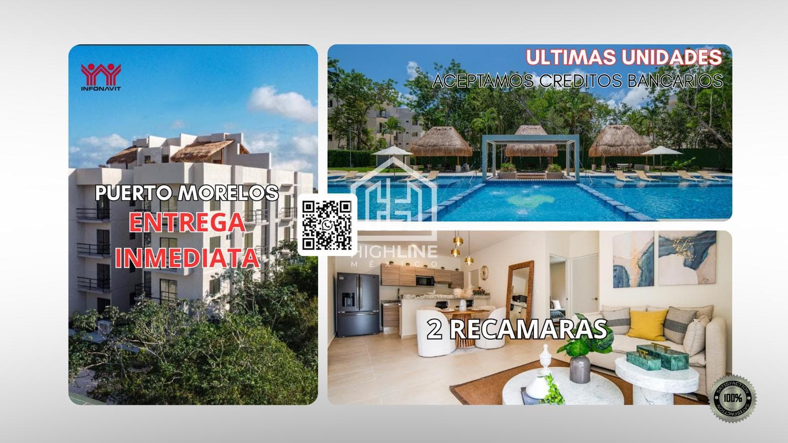 2-Bedroom Apartment for Sale in Puerto Morelos with a Pool