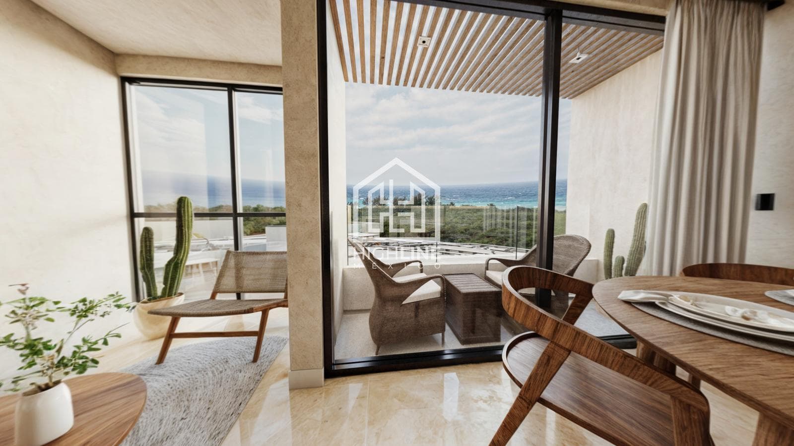 1-BEDROOM FURNISHED APARTMENT FOR SALE IN PLAYA DEL CARMEN WITH OCEAN VIEWS