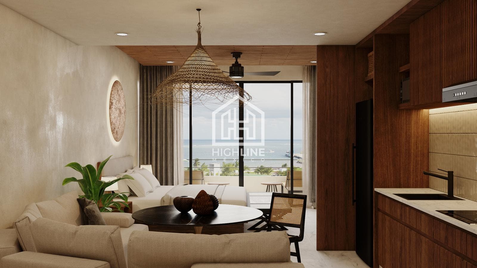 Apartment for sale in Puerto Morelos with ocean view, 50 m²