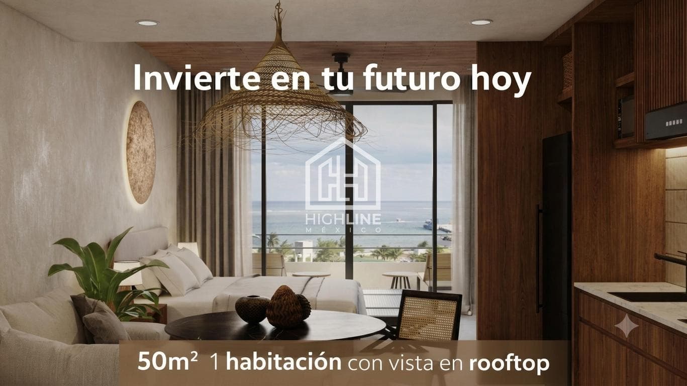 Apartment for sale in Puerto Morelos with ocean view, 50 m²