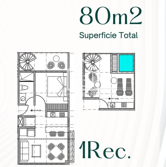 Penthouse in Tulum with Private Rooftop, 1 Bedroom | Financing available.