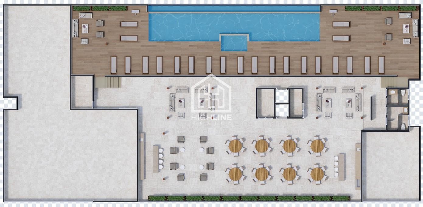 Loft with a Terrace in a Residential Complex – Cancún