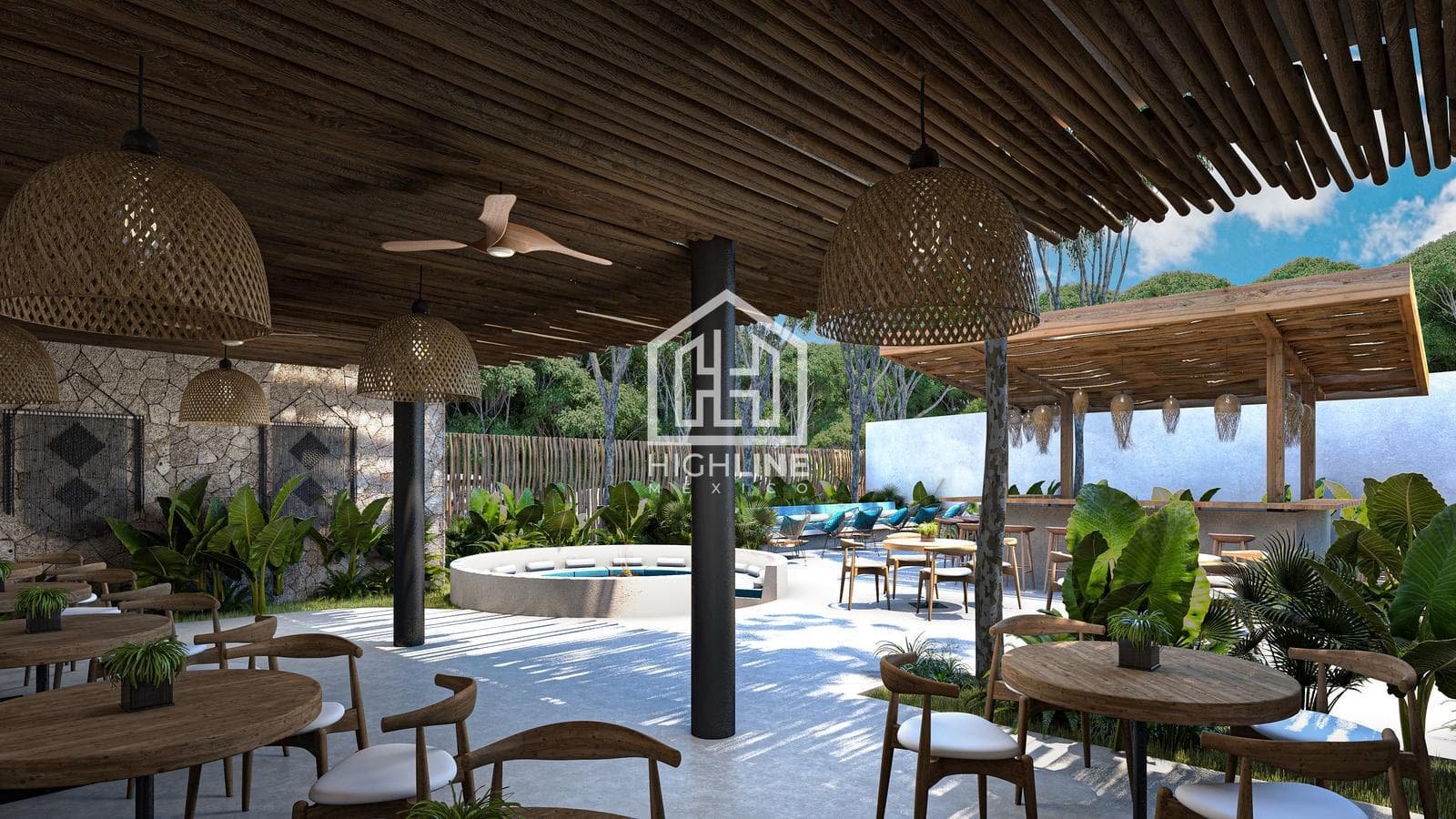 Studio Apartment in Tulum on Kukulkán Avenue with 2 Pools and a Gym