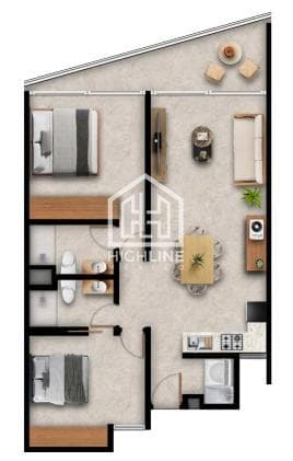 Apartment for SALE in Playa del Carmen, 2 bedrooms, terrace, with a pool