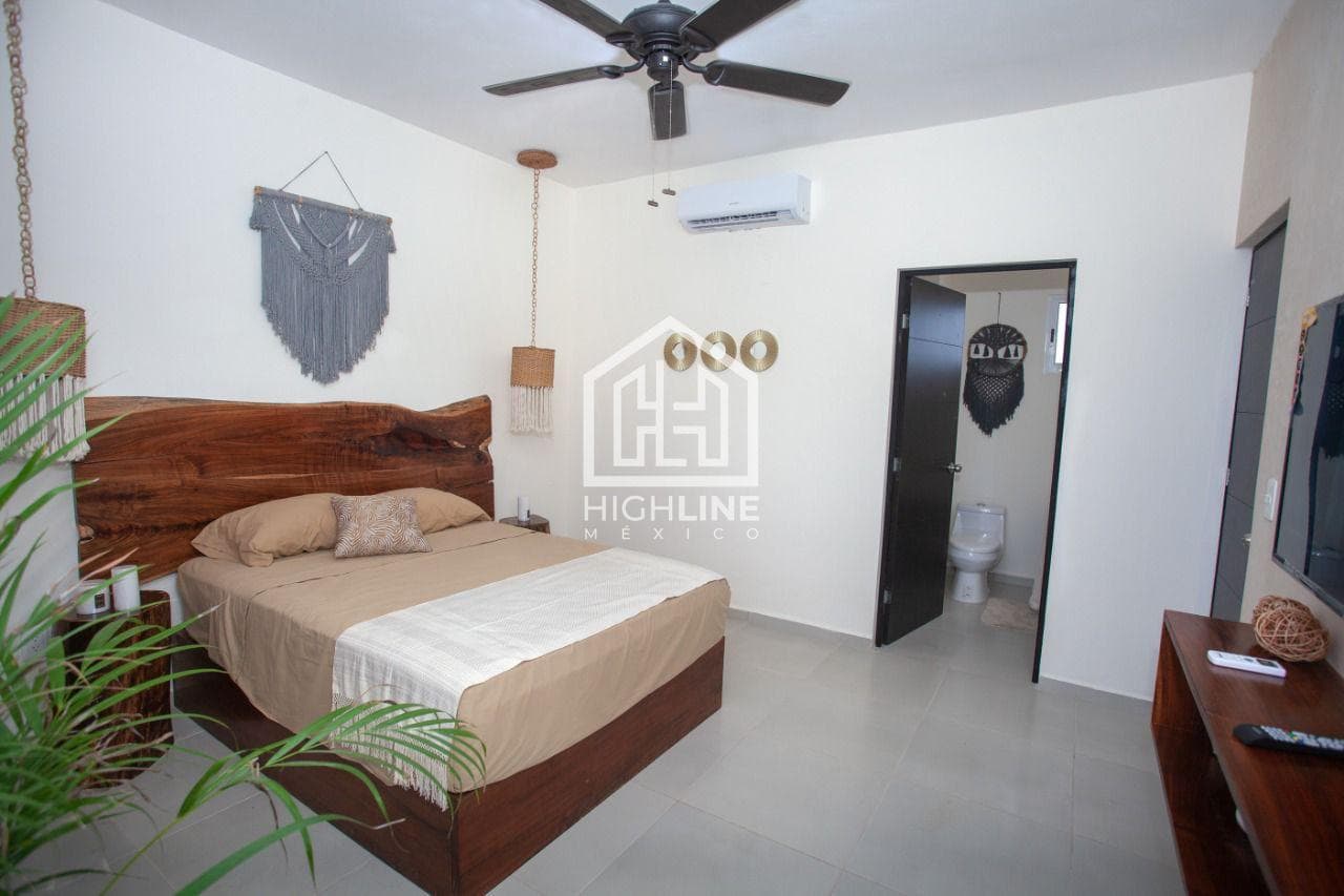 EN VENTA DEPARTAMENTO EN TULUM DE 1 HABITACION EN EL CENTRO DE TULUM AMUEBLADO