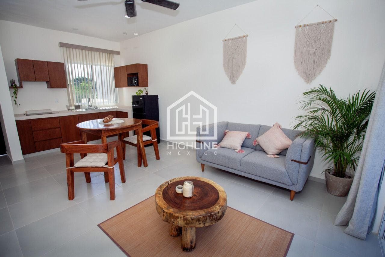 EN VENTA DEPARTAMENTO EN TULUM DE 1 HABITACION EN EL CENTRO DE TULUM AMUEBLADO