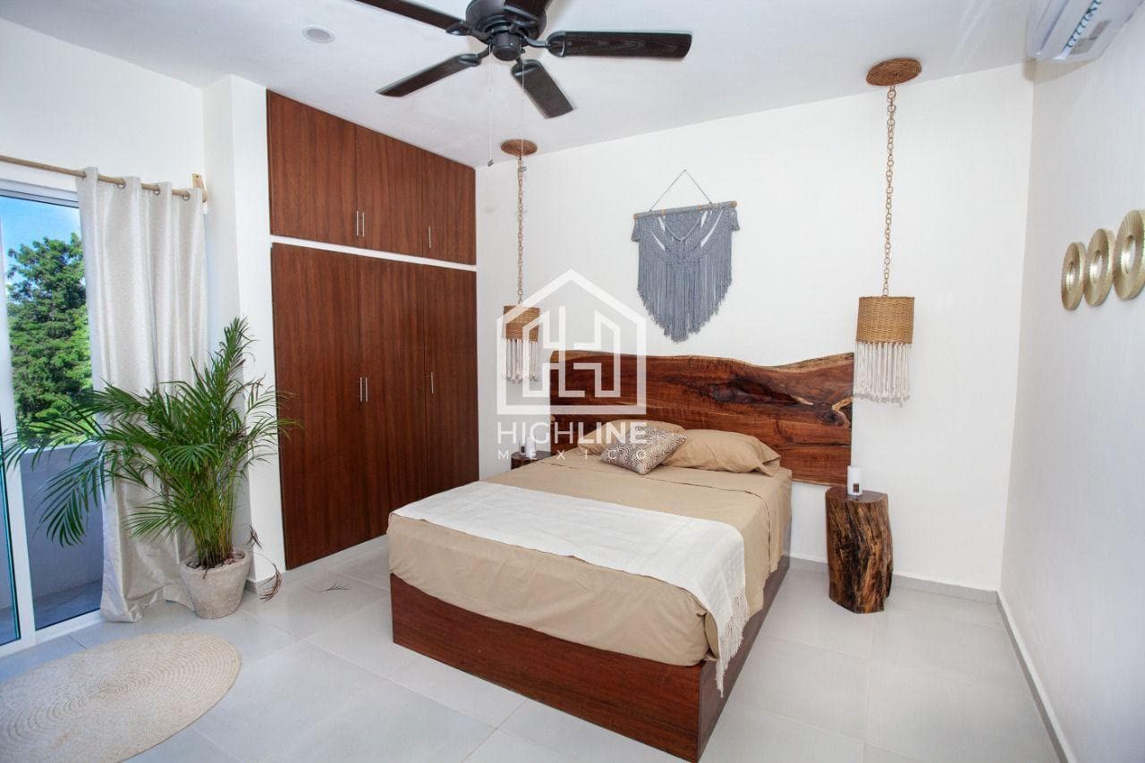 EN VENTA DEPARTAMENTO EN TULUM DE 1 HABITACION EN EL CENTRO DE TULUM AMUEBLADO
