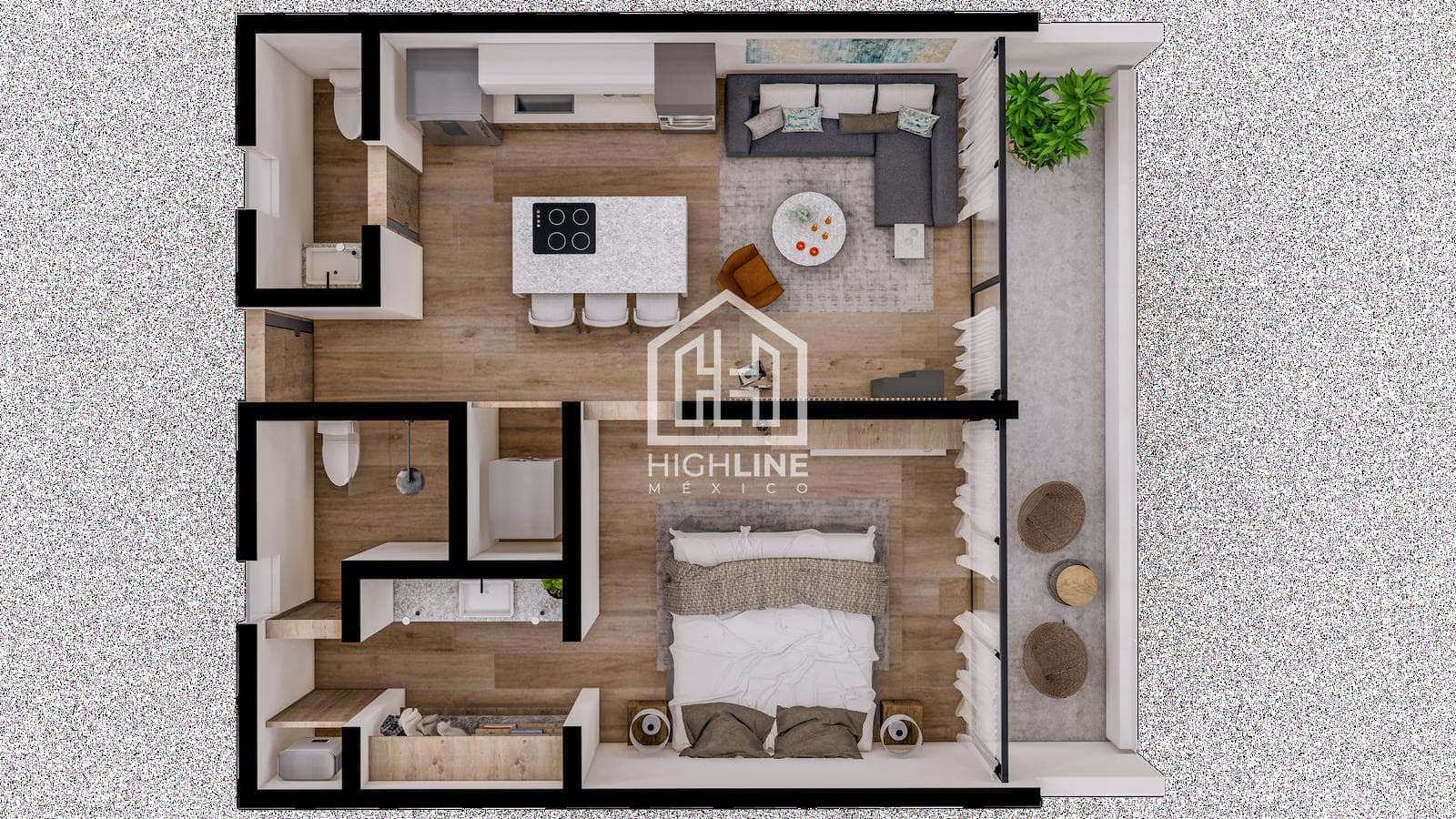 1-BEDROOM APARTMENT IN TULUM, 2 MINUTES FROM THE BEACH, WITH A POOL AND GYM