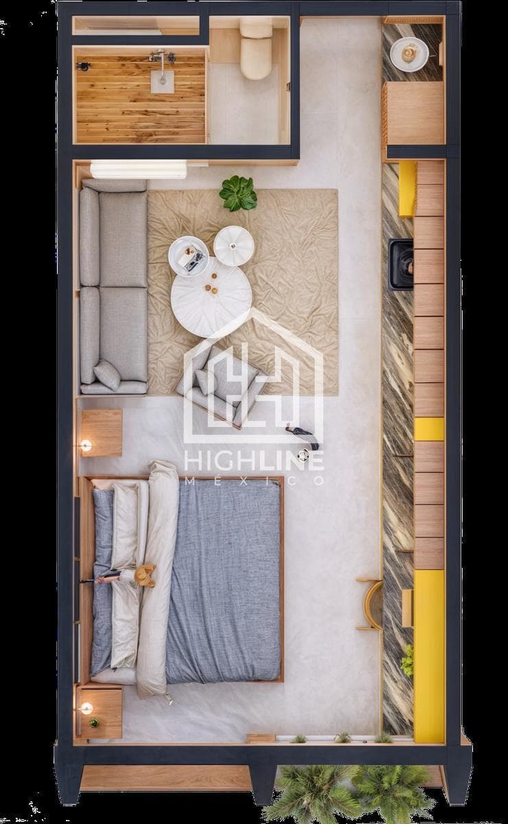 STUDIO WITH TERRACE AND POOL FOR SALE. PLAYA DEL CARMEN.
