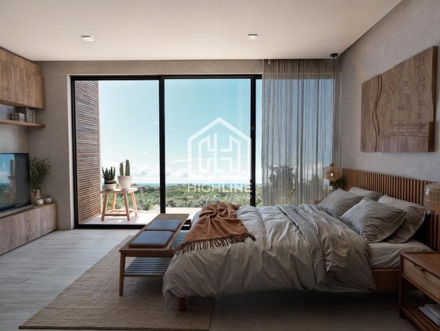 STUDIO APARTMENT FOR SALE WITH OCEAN VIEWS IN THE NEW DOWNTOWN AREA OF PLAYA DEL CARMEN