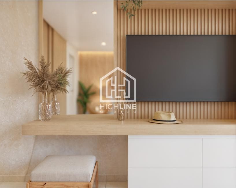 STUDIO APARTMENT FOR SALE WITH OCEAN VIEWS IN THE NEW DOWNTOWN AREA OF PLAYA DEL CARMEN