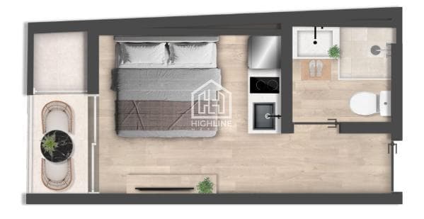 STUDIO APARTMENT FOR SALE WITH OCEAN VIEWS IN THE NEW DOWNTOWN AREA OF PLAYA DEL CARMEN