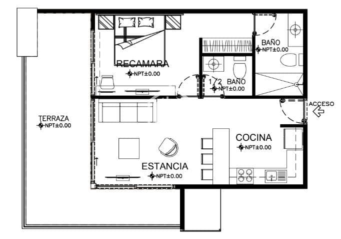 1-Bedroom Apartment for Sale in Playacar, Playa del Carmen, with a Business Center