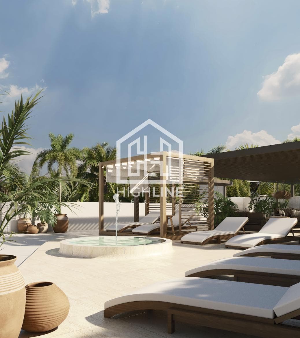 2-BEDROOM APARTMENT / PRE-SALE / UP-AND-COMING AREA IN PLAYA DEL CARMEN / CAPITAL GAINS.