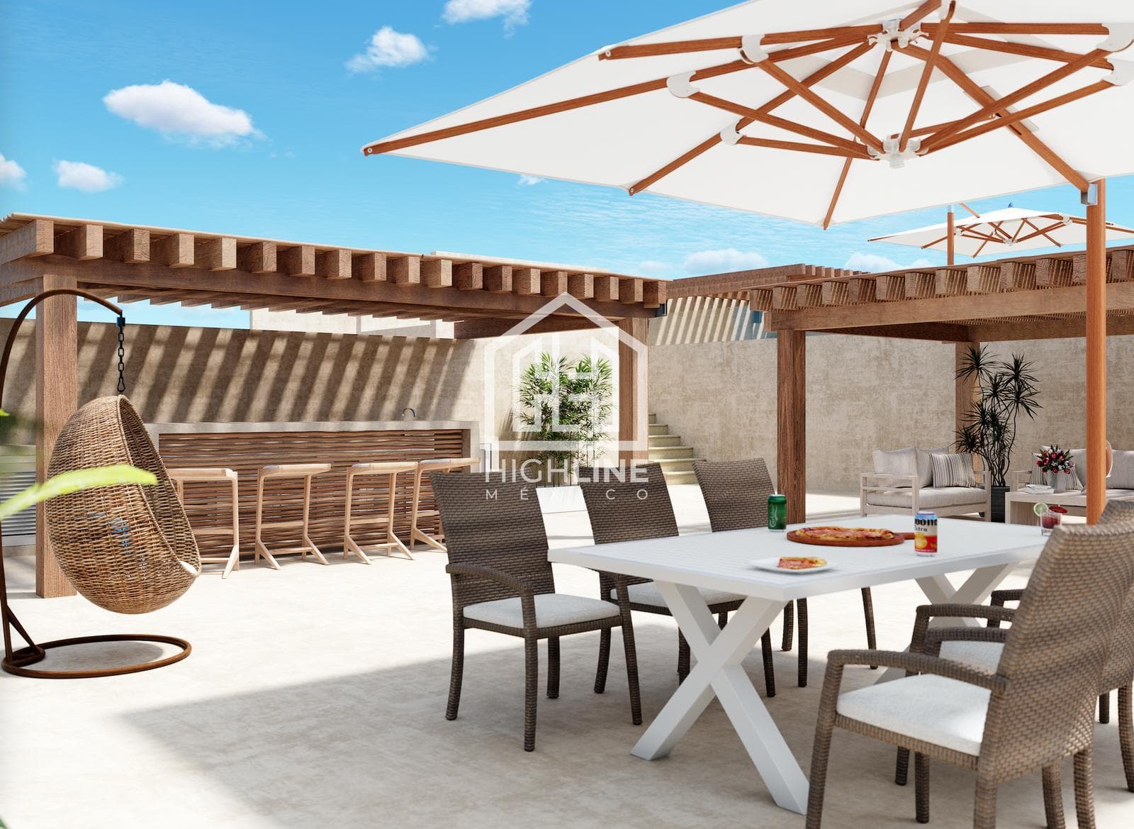 APARTMENT WITH BALCONY FOR SALE. SOUTH CANCÚN. POOL, ROOFTOP, GYM.
