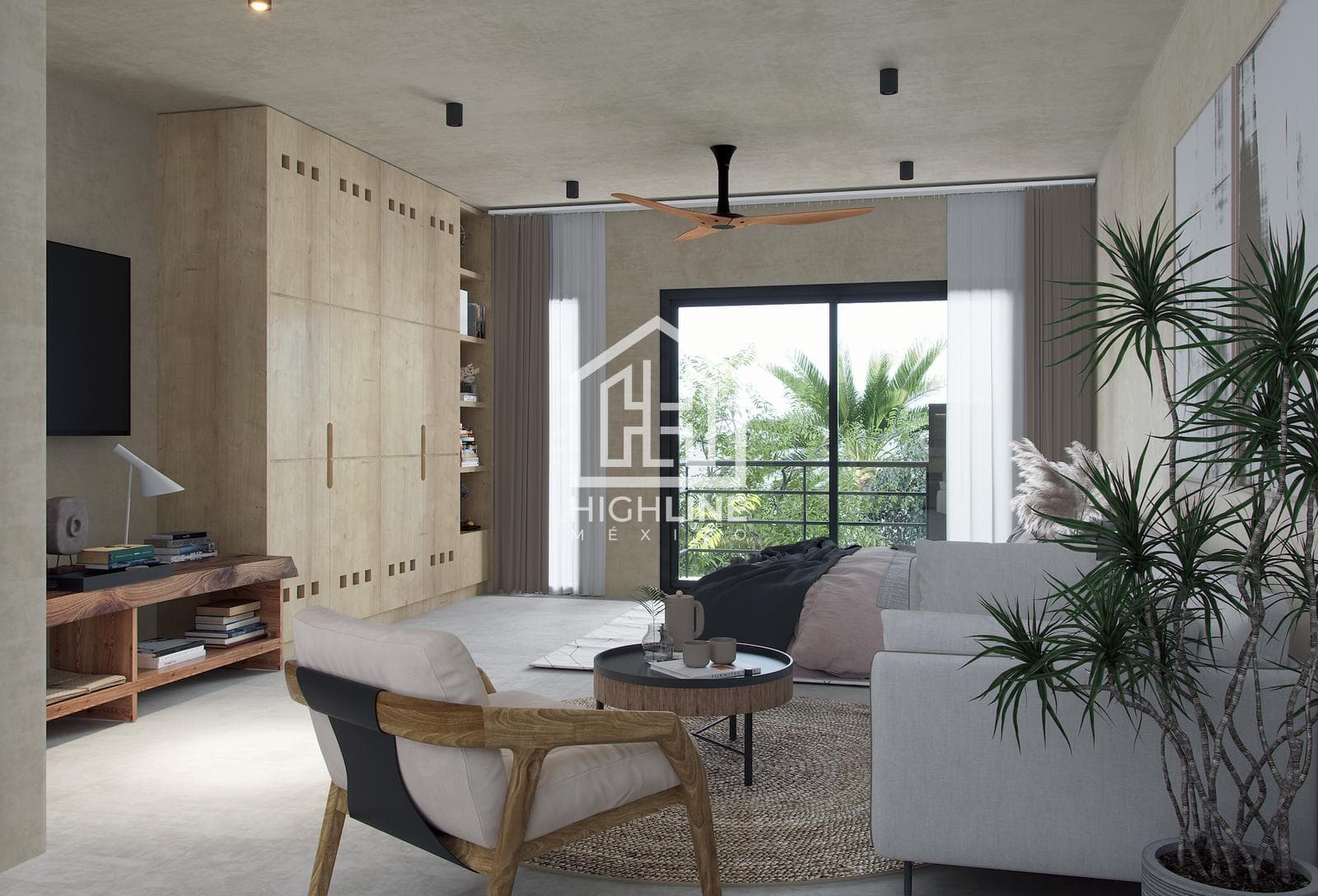 APARTMENT WITH BALCONY FOR SALE. SOUTH CANCÚN. POOL, ROOFTOP, GYM.