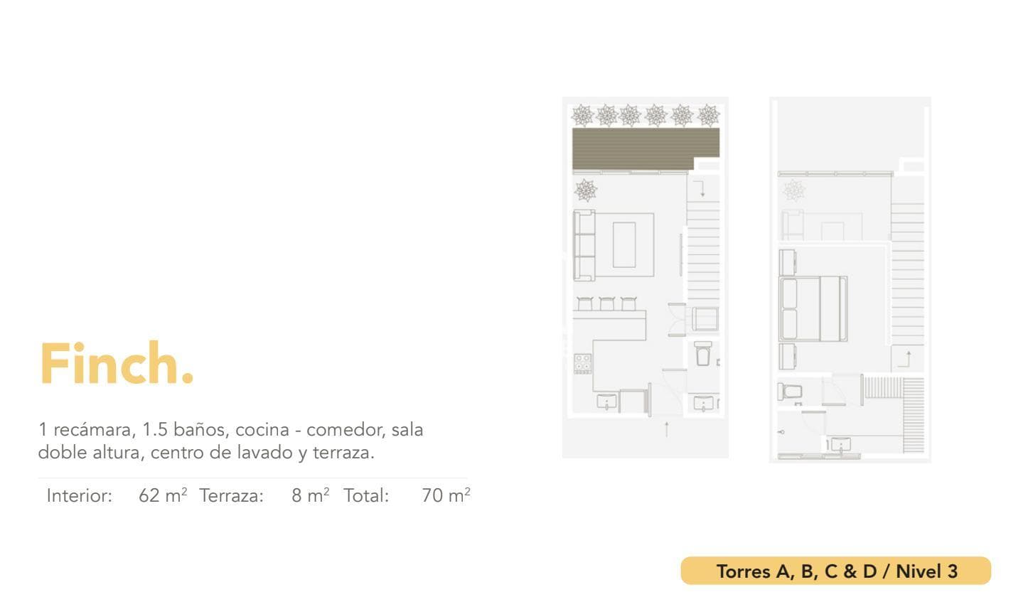 Loft for sale in Playa del Carmen with pool, gym, and coworking space