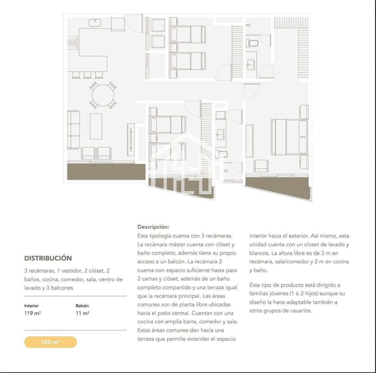 APARTMENT FOR SALE IN PLAYA DEL CARMEN: 3 BEDROOMS, POOL, YOGA, COWORKING SPACE