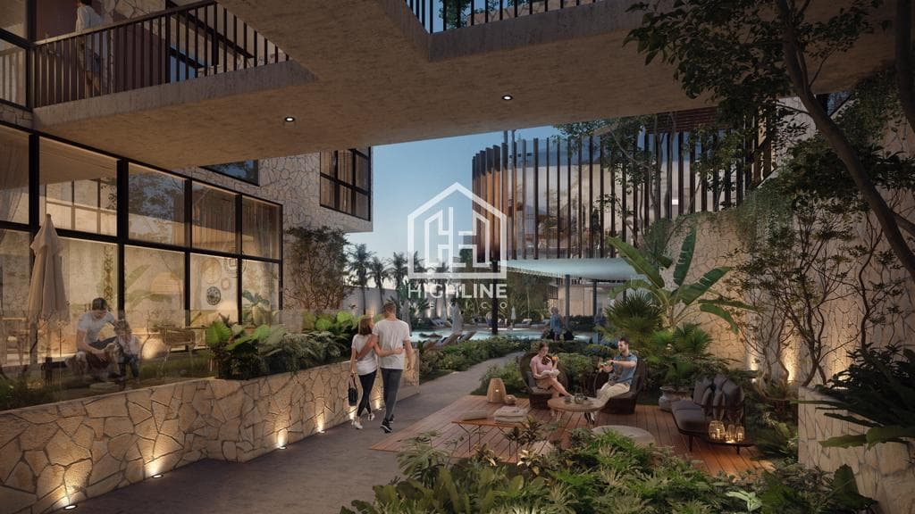 APARTMENT FOR SALE IN PLAYA DEL CARMEN: 3 BEDROOMS, POOL, YOGA, COWORKING SPACE
