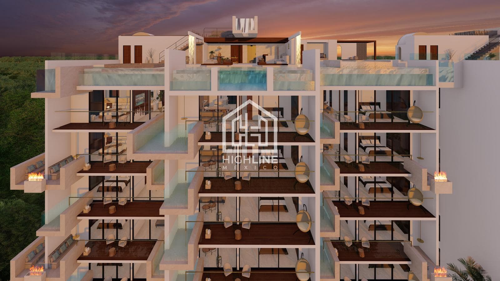Apartment for sale in Cozumel, 2 bedrooms, ocean view, private pool.