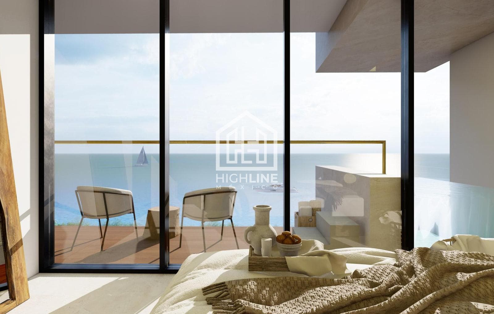 Apartment for sale in Cozumel, 2 bedrooms, ocean view, private pool.