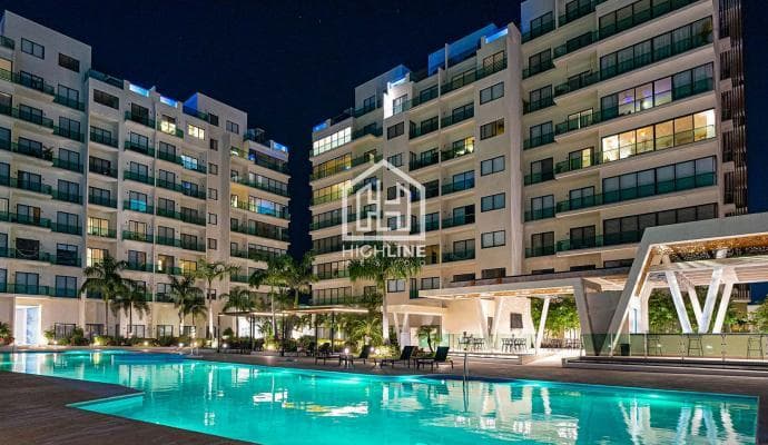 Apartment for sale in Playa del Carmen, 2 bedrooms, with a pool and an excellent view