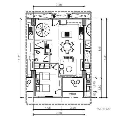 Apartment for sale in Playa del Carmen, 2 bedrooms, with a pool and an excellent view