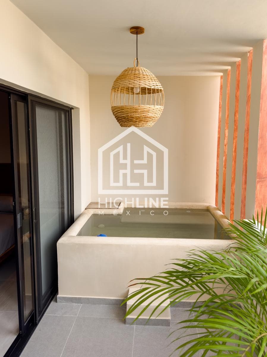APARTMENT FOR SALE IN TULUM: 1 BEDROOM, SWIMMING POOL, YOGA, 10 MINUTES FROM THE BEACH