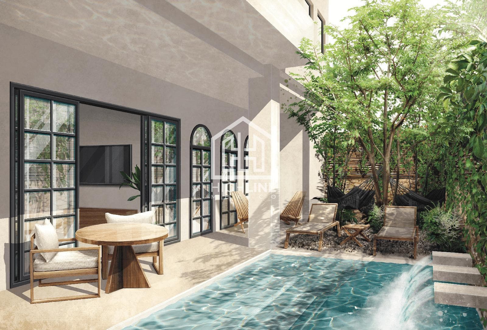 Apartment for sale in Tulum: 1 bedroom, private pool, coworking space, jacuzzi