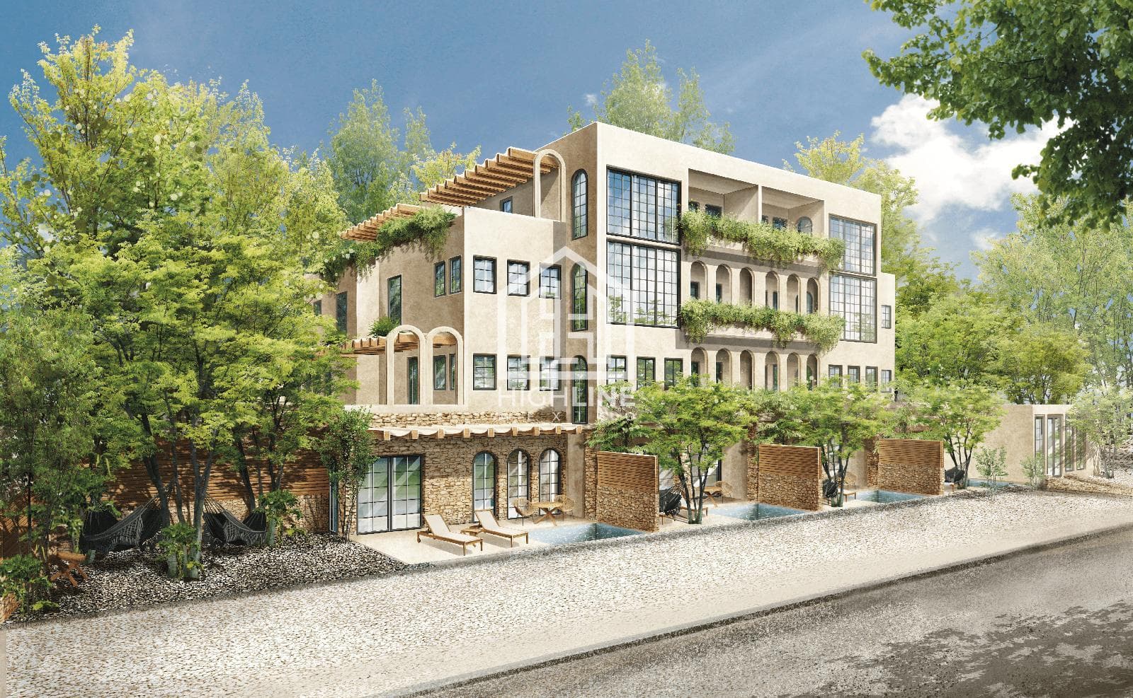Apartment for sale in Tulum: 1 bedroom, private pool, coworking space, jacuzzi