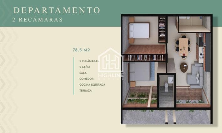 Apartment in Playa del Carmen, 2 bedrooms, steps from the beach, with a pool, FOR SALE