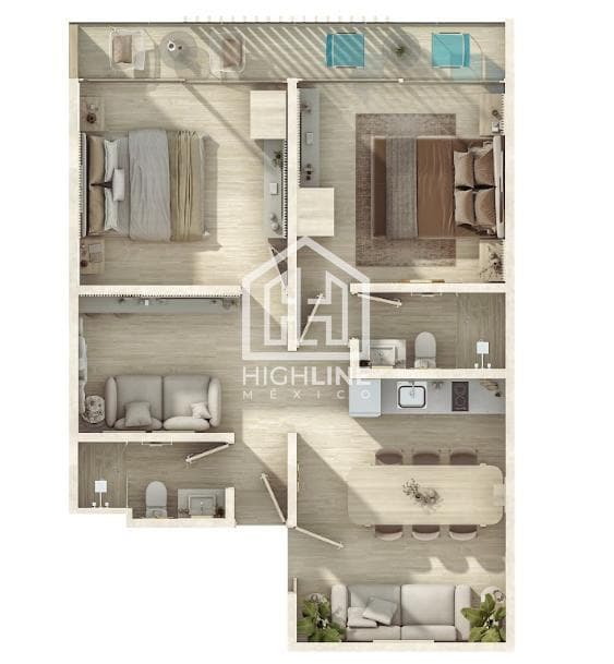 2-Bedroom Apartment for Sale with a Pool, 2 Blocks from 5th Avenue