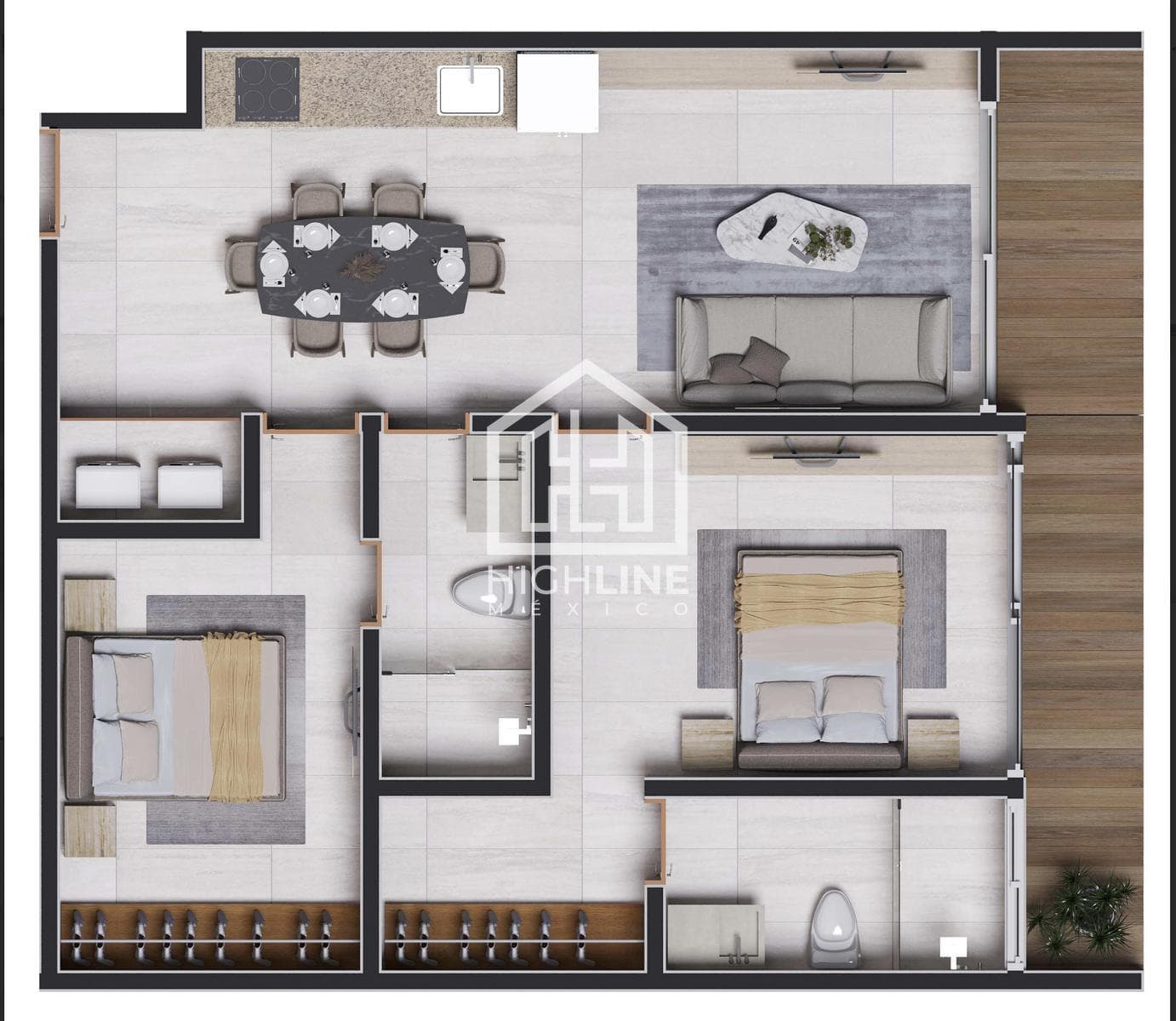 2-BEDROOM APARTMENT FOR SALE IN PLAYA DEL CARMEN, 2 MINUTES FROM THE BEACH, WITH A POOL