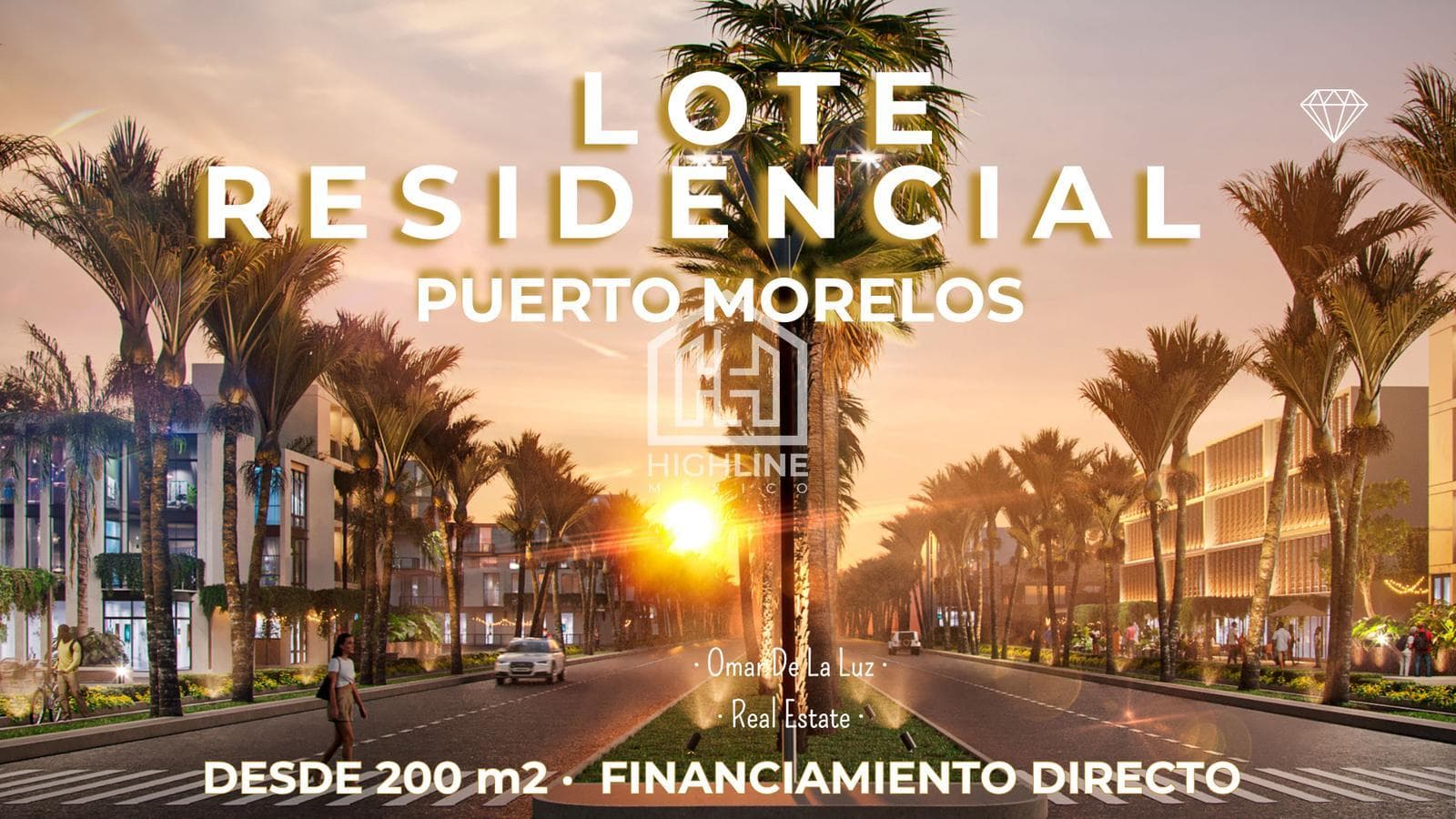 RESIDENTIAL LOT FOR SALE. PUERTO MORELOS. 12-MONTH DOWN PAYMENT. DIRECT FINANCING.