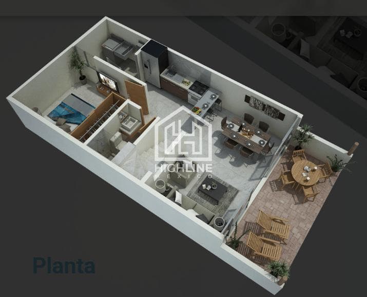 3-Bedroom House for Sale: Rooftop Unit in the Playa del Carmen Residential Area with Pool