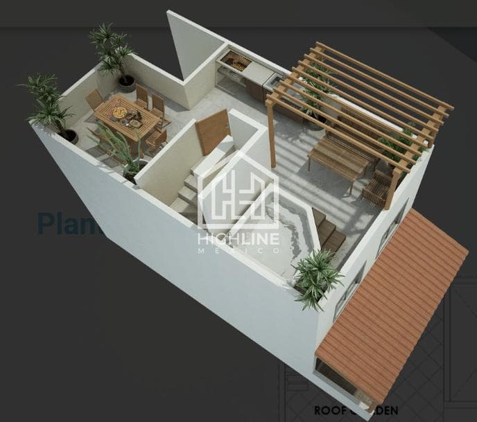 3-Bedroom House for Sale: Rooftop Unit in the Playa del Carmen Residential Area with Pool