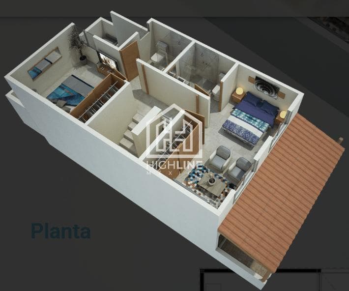 3-Bedroom House for Sale: Rooftop Unit in the Playa del Carmen Residential Area with Pool
