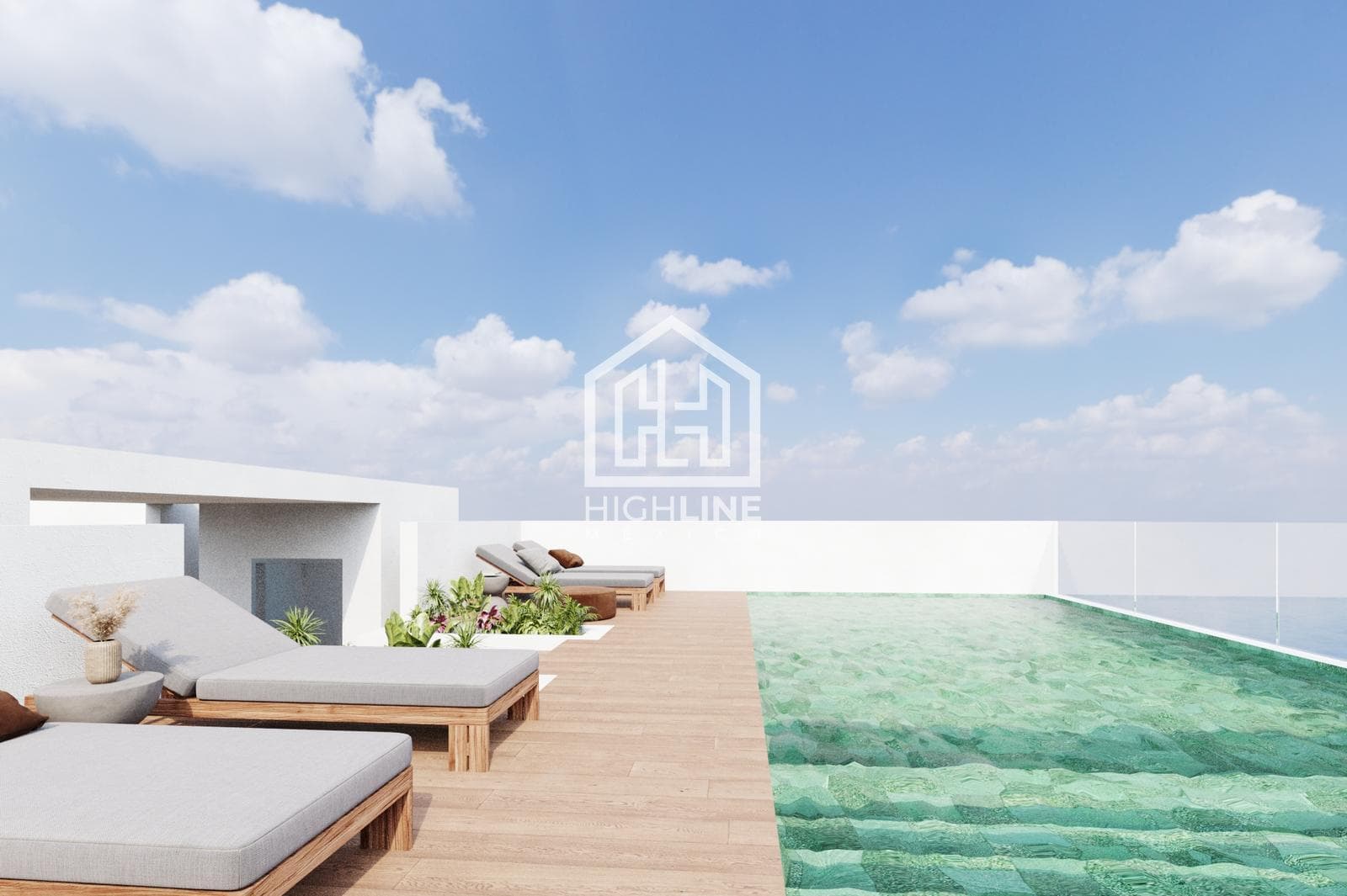 STUDIO FOR SALE IN PLAYA DEL CARMEN. ROOFTOP WITH INFINITY POOL. PRE-SALE.